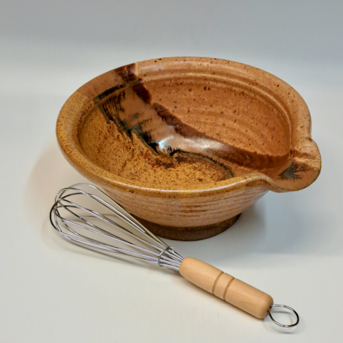 #230736 Mixing Bowl with Spout Brown $16.50 at Hunter Wolff Gallery